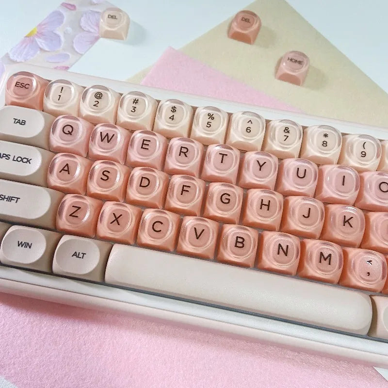 Gradient Purple Black Pink Crystal Keycaps Custom DIY for Gaming Mechanical Keyboard PBT Key Caps Set for Keyboard 68 70 80 90