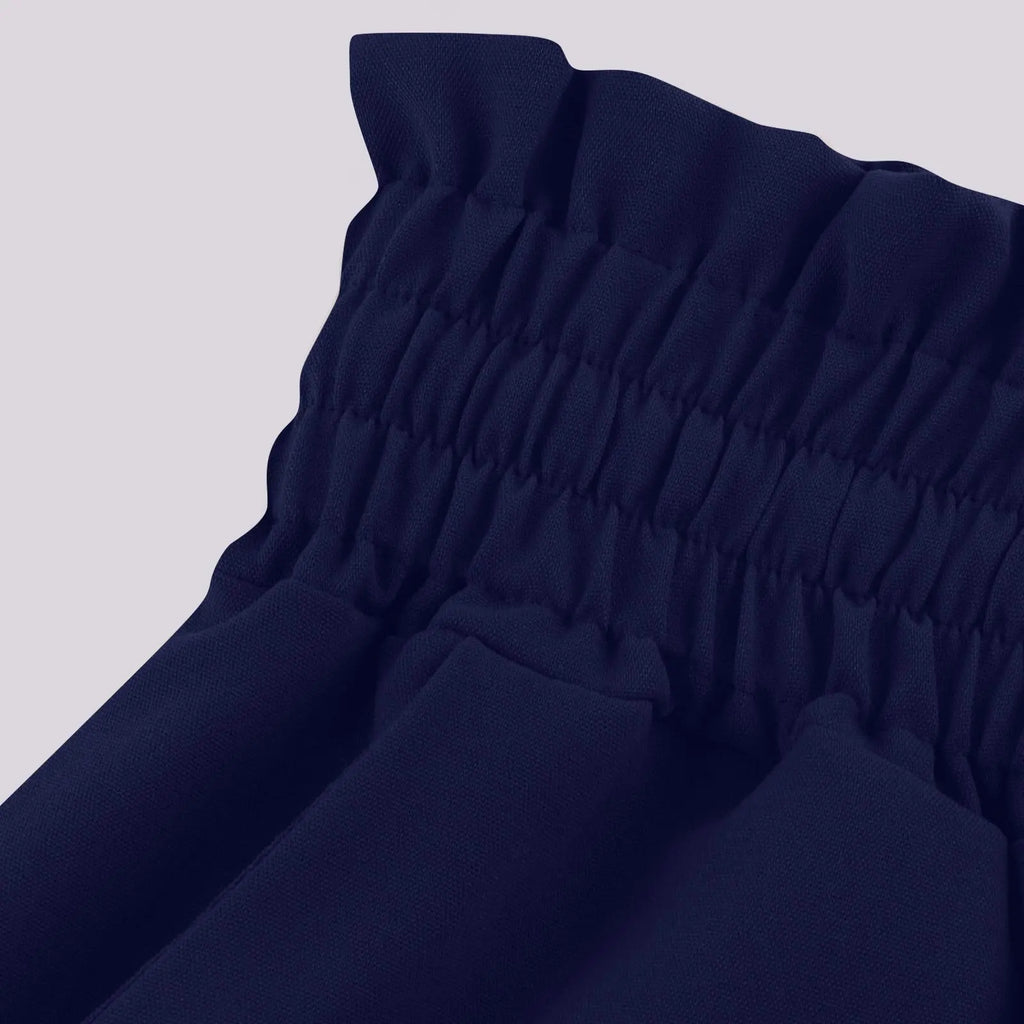 Summer Women Elastic High Waist Drawstring Solid Wide Leg Pants Loose Casual Flowy Pocket Trousers Female Daily Beach Long Pants