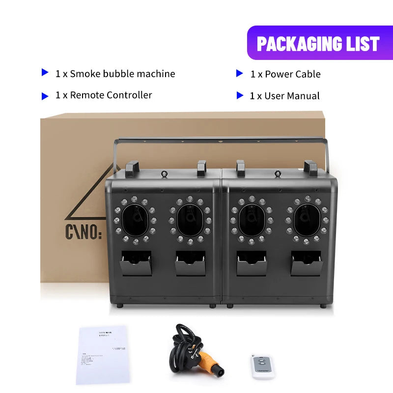 2026 Smoke Bubble Machine LED Fast Smoke Large Continuous Bubbles Fog Bubble Maker For Wedding Party Bar Nightclub Outdoor Event