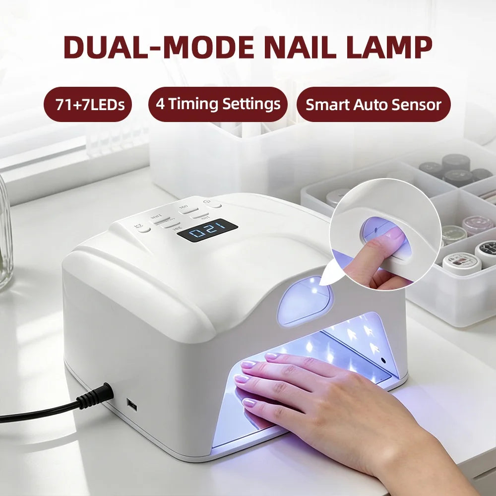 2 IN 1 Nail Lamp Single Toe Single Finger Gel Nail Curing Lamp Full Hand Fast Drying LED Light Nail Dryer Auto Sensor Dual Lamp