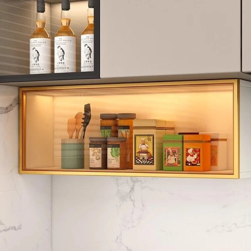Kitchen Accessories Organizer Wall Mounted Kitchen Racks Modern Floating Cupboards Storage Organizers Suspended Storage Shelf