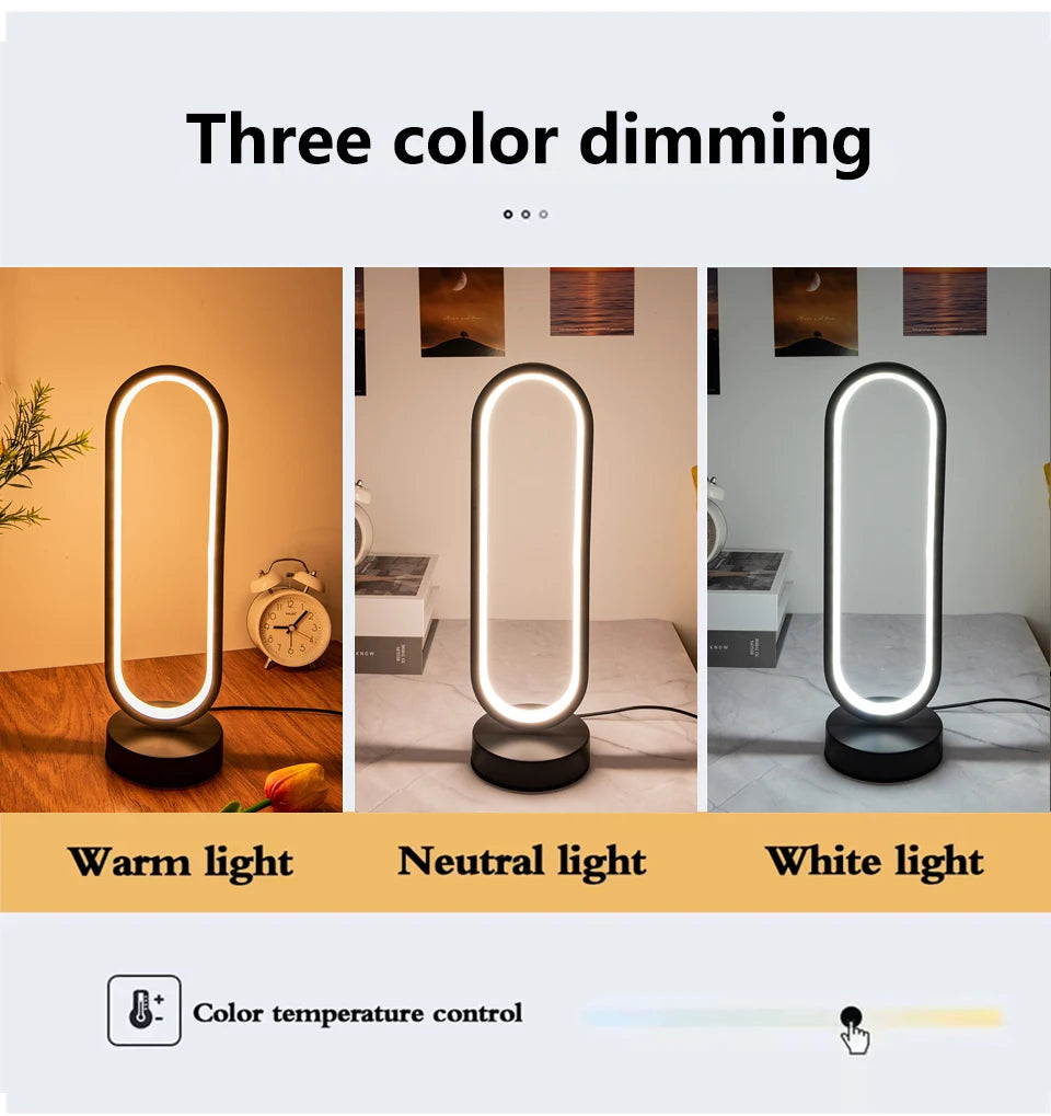 Bedroom Ring Night Lamp Living Room Three Color Dimmable Bed Lamp Led Night Lamp Ambient Light Desk Nightstand Table Accessories