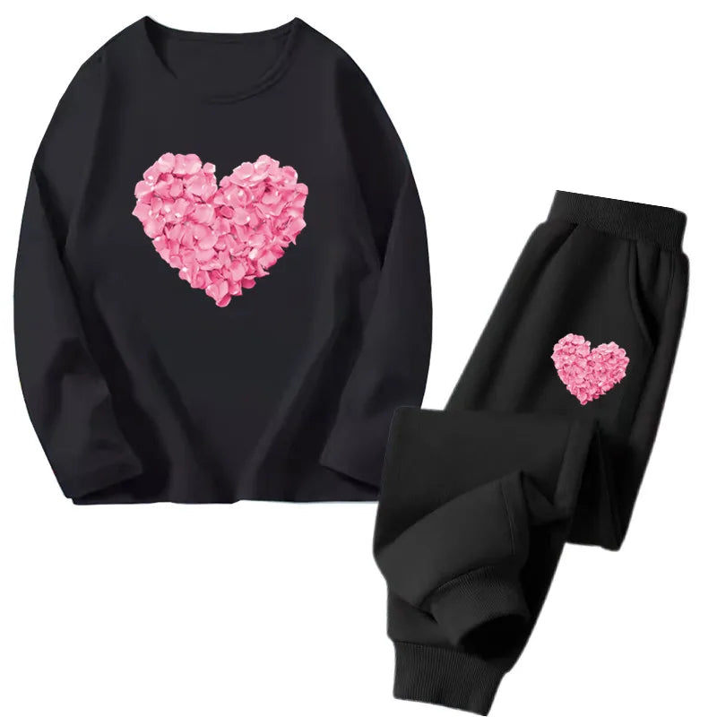 Spring Autumn Toddler Girls Fashion Set Kawaii Print Long Sleeve T-Shirt And Pants Two-Piece Casual Clothing Outfit for Girls