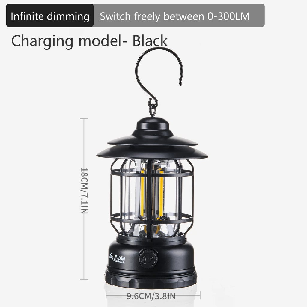 BISINNA Camping Lights Long Endurance Outdoor Tent Lights Rechargeable/Battery Waterproof Camping Lights Retro Atmosphere Lights