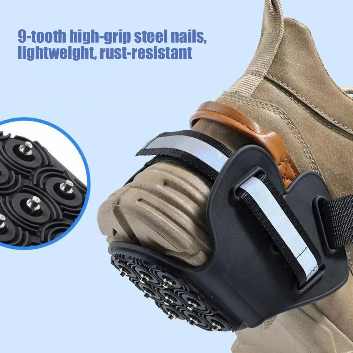 Outdoor Anti-slip Shoe Spikes Winter Crampon Ice And Snow Grip Boots Covers With 9 Metal Spikes Snow Grippers Ice Snow Cleats
