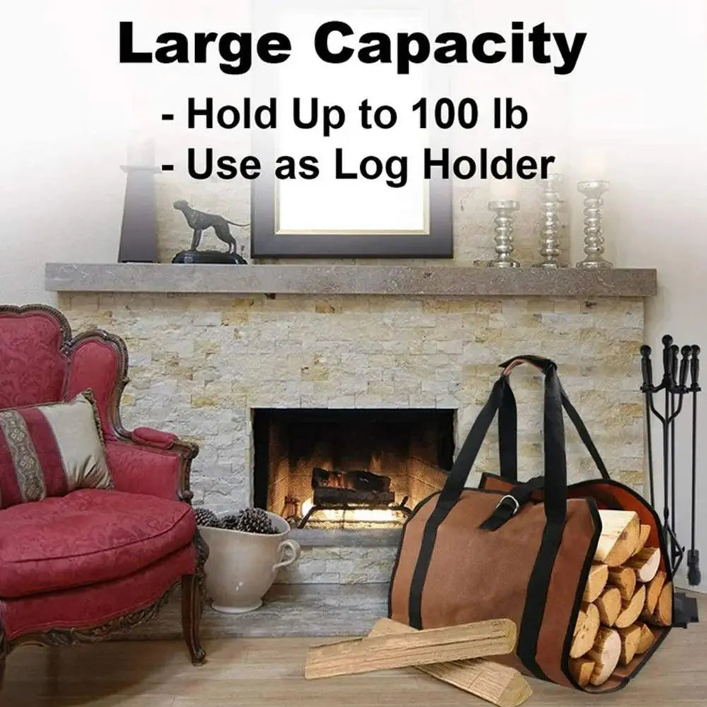 Tote Firewood Storage Bag Supplies Supersized Canvas Firewood Carrier Log Carrying Bag Handbags Wood for Log Carrier Fireplace