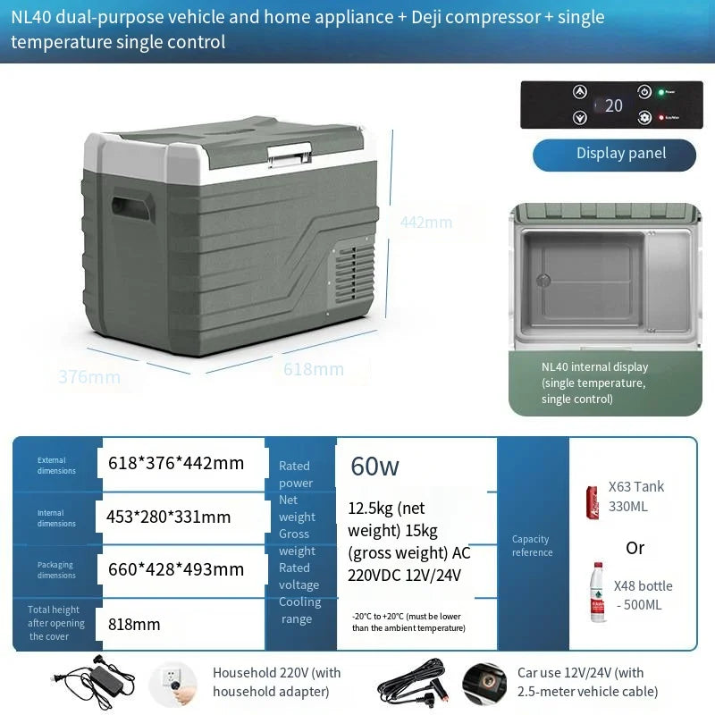 Nl30;NL40;NL50  Alpicool Camping Fridge  Ac/dc Compressor 12v Car Fridge Portable Mini Refrigerator Freezers For Outdoor