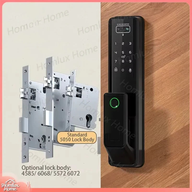 Smart Lock with Video Intercom Camera Facial Recognition Fingerprint Password Palm Vein Authentication Automatic