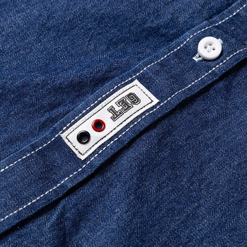 2025 Denim Pure Cotton  Long-Sleeve With Pocket Design Shirt Classic  Fashion Embroider Comfortable Clothes