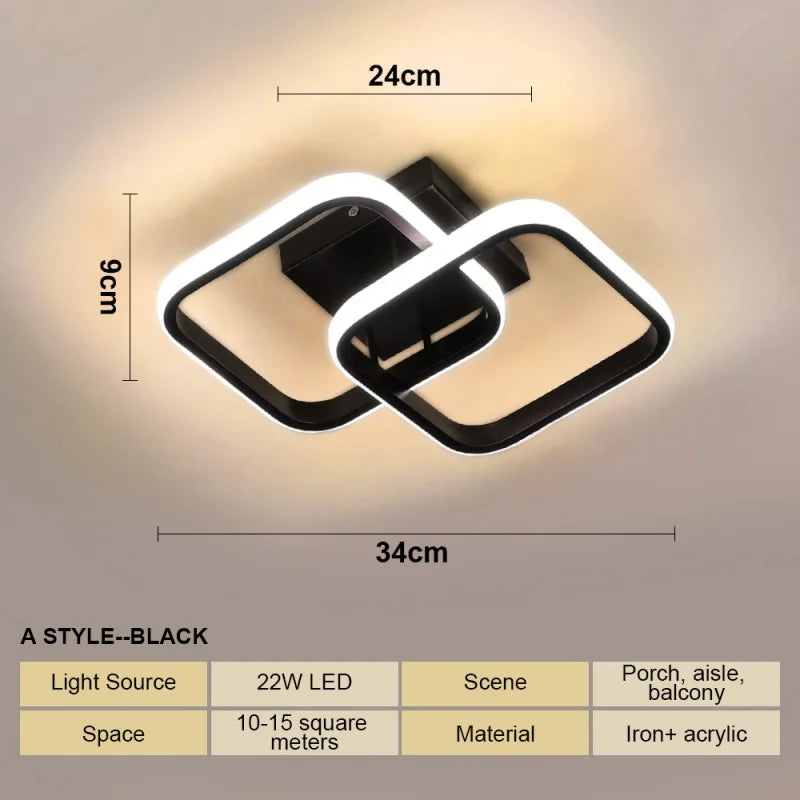 22W LED Ceiling Light Modern Ceiling Lamp Home Decoration Light Living Room Dining Room Bedroom Balcony  Aisle  Indoor Lighting