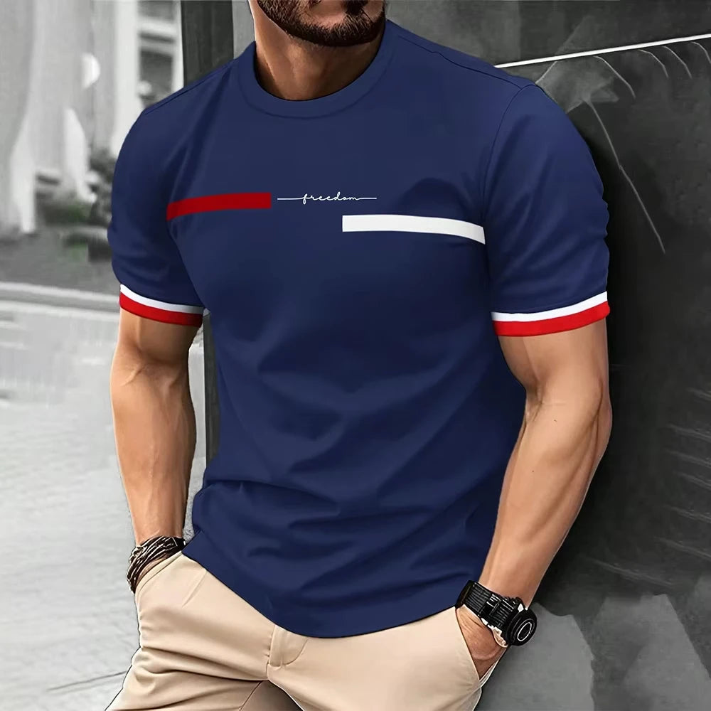Casual Men's T-Shirts Spring Clothing Ombre Shirts Oversized Short Sleeve Tops Boys Tees Oversized Vintage T-Shirts For Mens