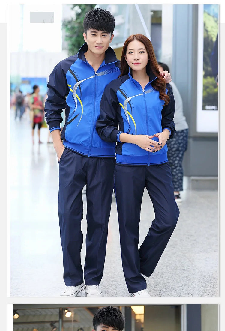 Spring and Autumn Couple's Sports Suit Men's and Women's Running Suit Two-piece Training Suit Fast Shipping