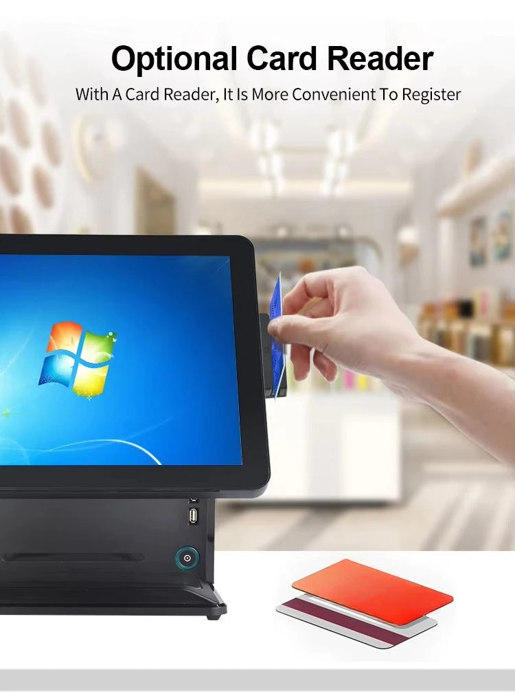 Black Dual Screen Window All in One Touch Screen Pos Cash Register