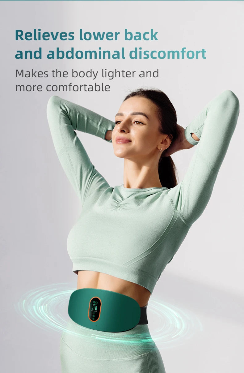 EMS Waist Abdominal Massage Belt Heating & Vibrating Slimming Fat Burner for Body Shaping Belly Back Leg Muscle Relief