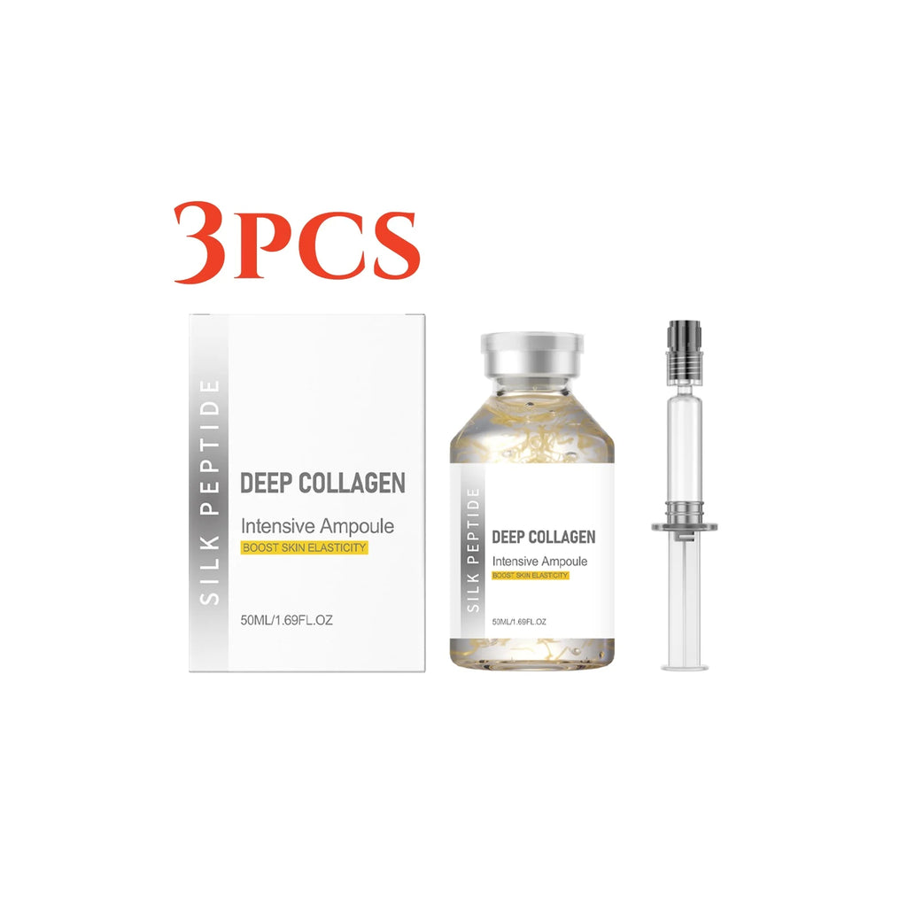 Deep Collagen Silk Peptide Facial Ampoule Serum,Anti-Aging with Copper Peptides&Plumping&Firming with Hydrolyzed Collagen,Silky Hydration with Hydrolyzed Silk Protein&Barrier Strengthening,Firming&Lifting Effect,Lightweight N