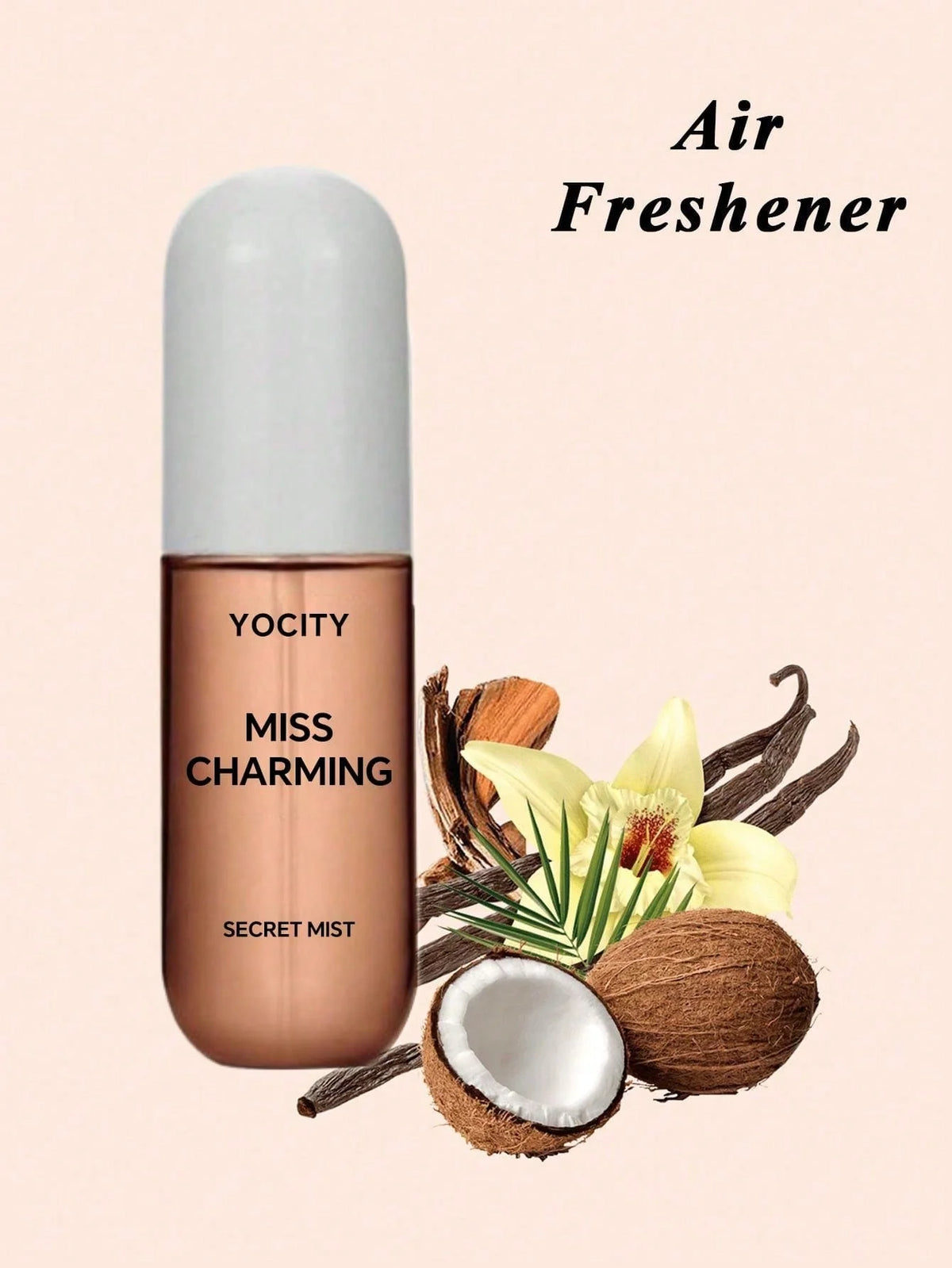 50ml Air Freshener Coconut Vanilla Natural Lasting Fragrance Aromatherapy for Wardrobe Car Household Air Fresher Birthday Gift