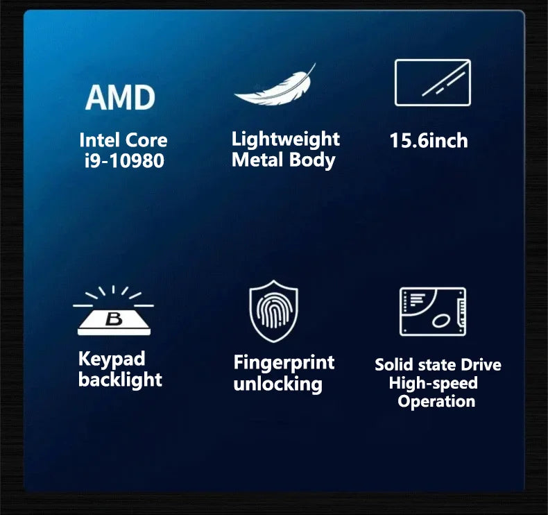 2026 15.6" Gaming Laptop Intel Core i9 10980HK 32GB RAM 2TB SSD Windows 11 Pro Ultra Slim Notebook Computer for Office Business