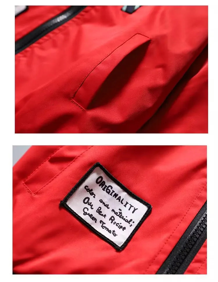 Teen Boys Double Sided Wear Bomber Jacket 2026 Spring Autumn Children Handsome Zipper Coat Fashion Kids Clothing for Ages 4-14