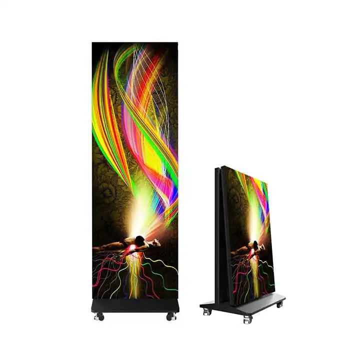 Factory Hot Selling Led Poster 640x1920mm Screen GOB P1.8 Flooring Standing LED Folding Advertising Poster Led Display Events