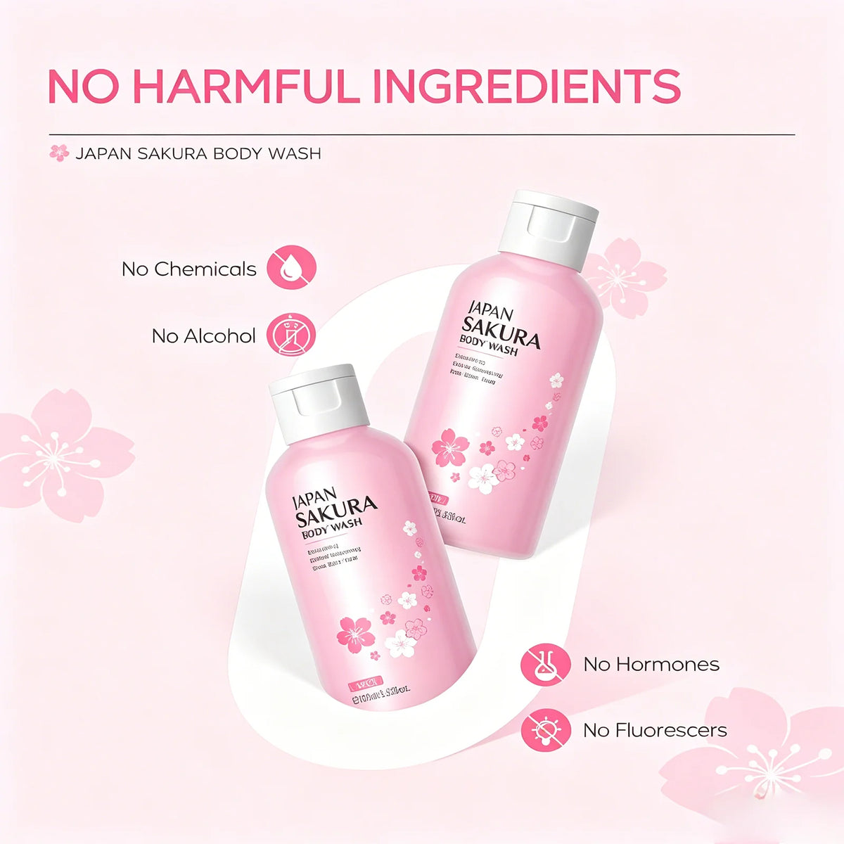 LAIKOU Japan Sakura Body Wash Long Lasting Fragrance Gentle Foaming Moisturizing Smooth Skin Shower Gel 100ml