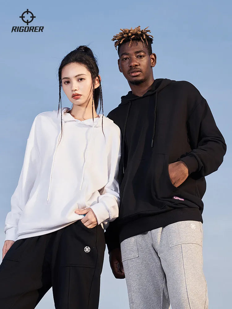 RIGORER Men's Women's Hoodies Spring Autumn Winter Casual Hoodies Sweatshirts Men Tops Solid Color Hoodie Sweatshirt Male