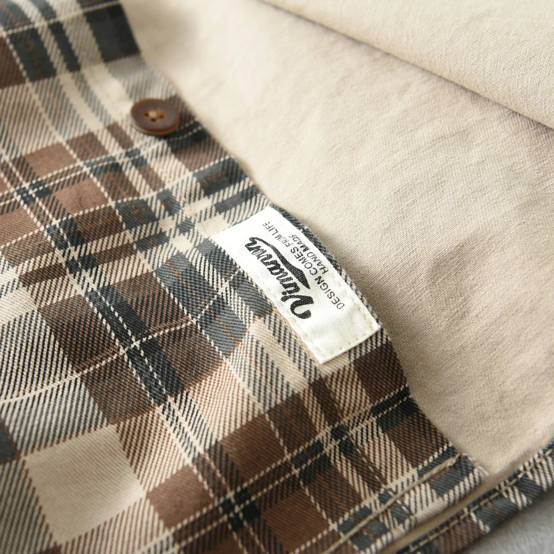 100% cotton vintage wash plaid shirt Men's spring and autumn casual long-sleeved shirt jacket