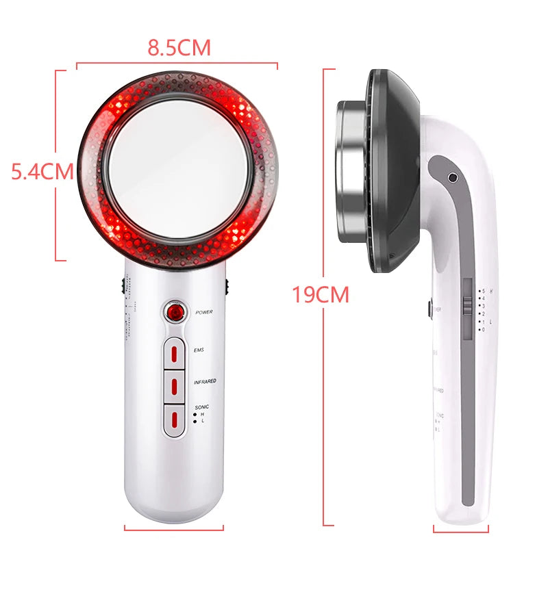 Face Reduction 3 In 1 EMS Infrared Ultrasonic Body Massager Anti Cellulite Fat Burner Weight Loss Infrared Slimming Machine
