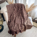 Women Exquisite Golden-Embroidered Hijab for Muslim Ladies Ideal for Spring Fall Sun-Protective Stylish Headwear Shawl Scraf