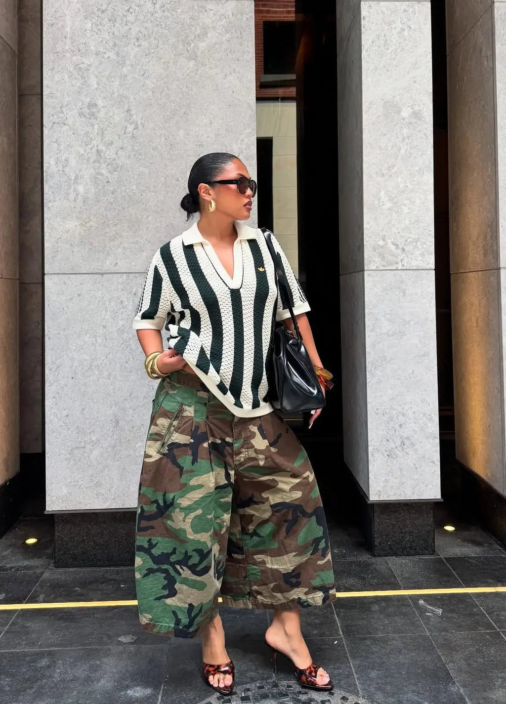 Women's Camouflage Wide Leg Pants Loose Casual High Waist Trousers Vintage Pockets Cropped Pants 2025 Streetwear Harajuku Capris