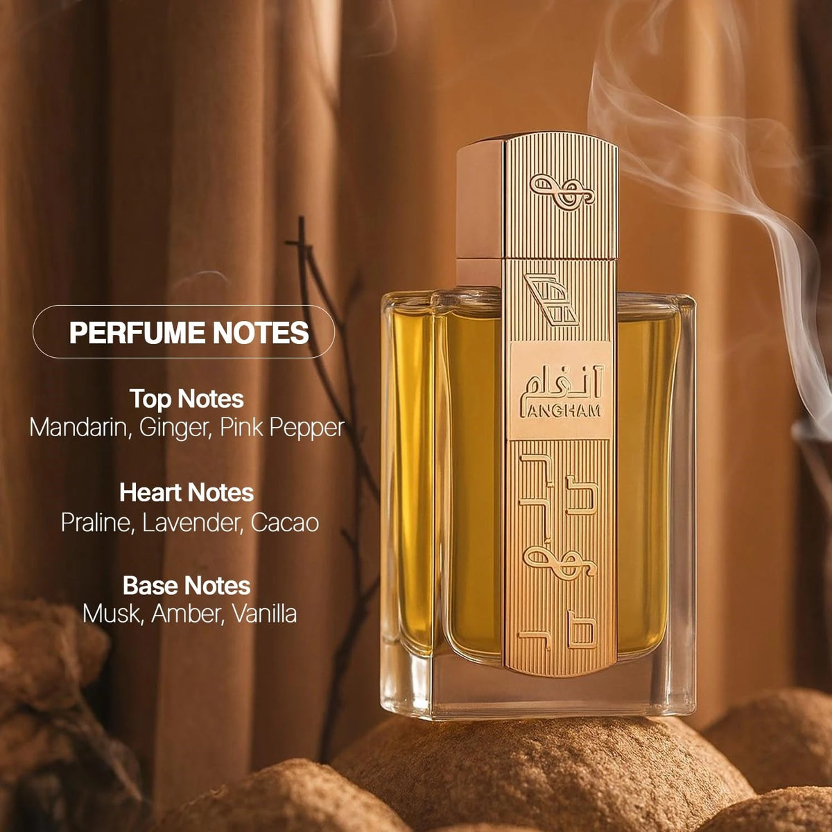 Angham - Citrus, Lavender, Musk, Amber, Vanilla - Eau de Parfum Long-Lasting Fragrance for Unisex
