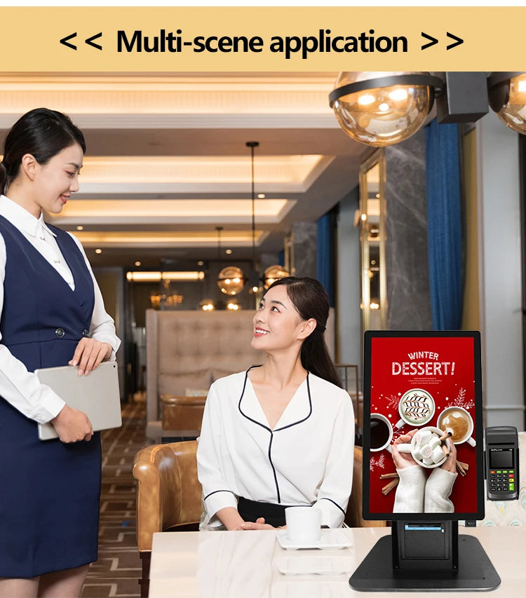 Hot Selling QR Code Scanner 21.5 Inch All in One Self Order Kiosk Android Desktop Customized Payment Kiosk