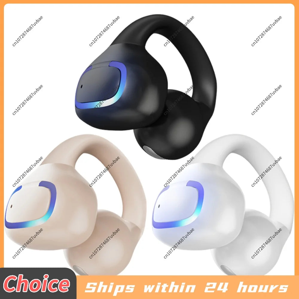 Bluetooth 5.4 Earphone Ear Clip Headphones Multi-Purpose BT Sports Headphones Waterproof Sports Stereo Earbuds Earring Ear Hook
