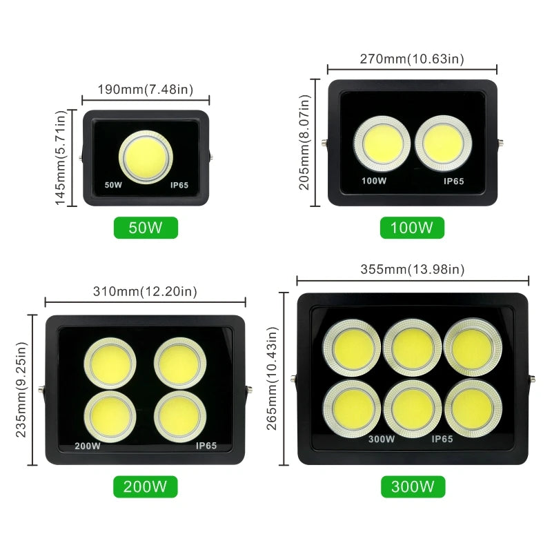 LED COB Floodlight 300W 200W 100W 50W Flood Light Outdoor Lighting 220V Spotlight IP65 Modern Waterproof Outdoor Led Garden Lamp