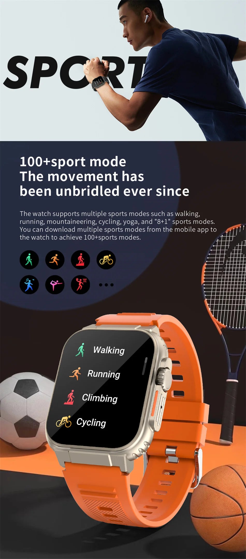 LIGE 600mAh New Smart Watch Men Outdoor Sports Fitness Bracelet Blood Pressure Clock IP68 Waterproof Men Smartwatch For Android