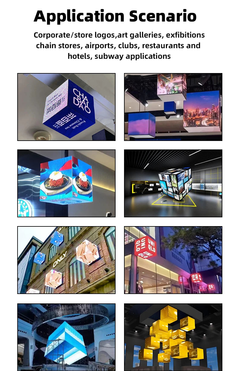 Customized  LED Magic Square Display Advertising Cube  LED Screen Unique LED Display Screen
