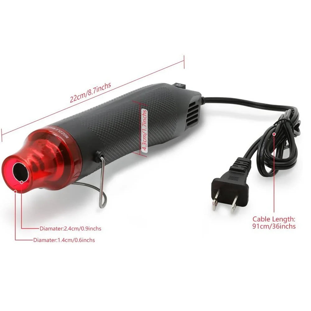 300W Hot Air Gun Portable Mini Heater for DIY Craft Embossing Shrink Wrapping PVC Multi Function Handheld Electrical Heat Tool