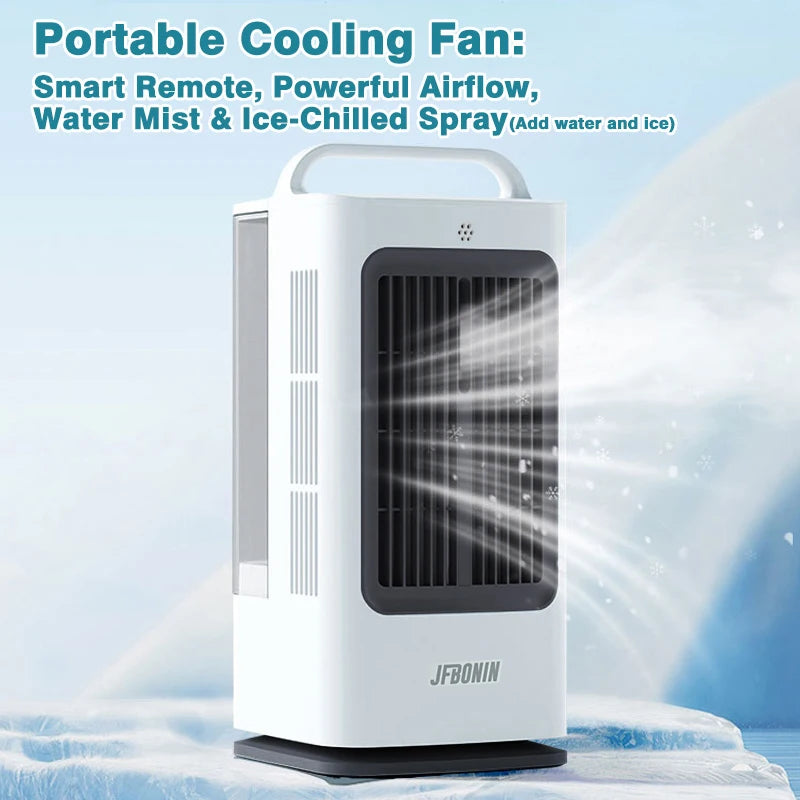 1.7L 3-IN-1 Mini Portable Air Cooler with Intelligent Touch Control 120 Degree Swing Air Conditioner 3-Speed Household Desk