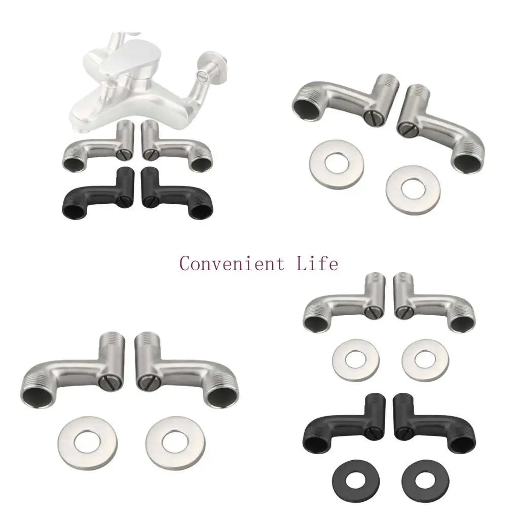 L1EE Shower Faucet Curved Foot Valves Fittings Shower Pipe Bend Connector Bathroom Elbow Reducing Angled Joint