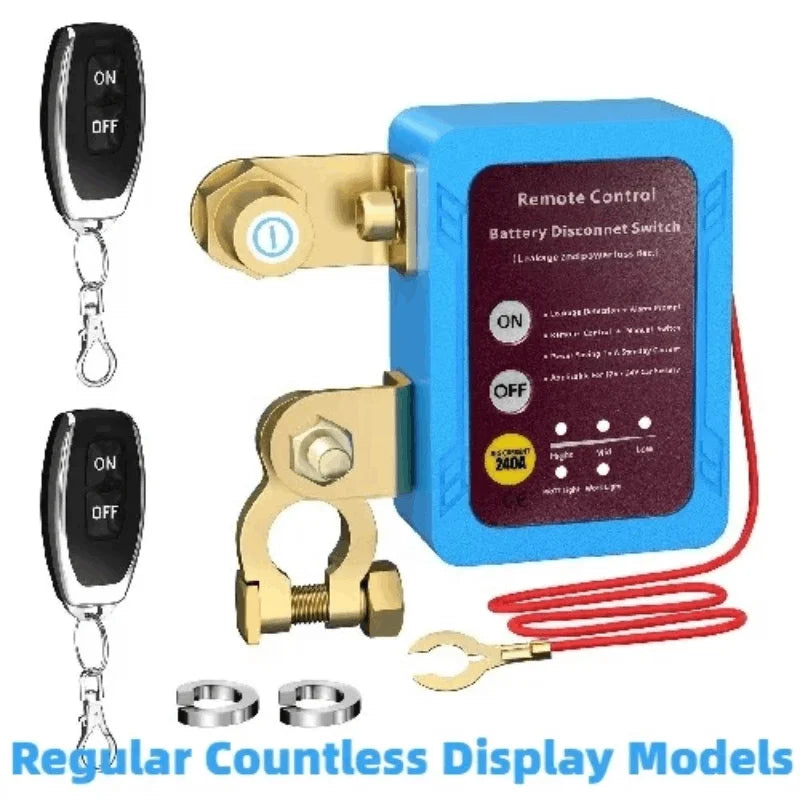 Auto Battery Master Switch with Remote, 240A Kill Switch 12V Remote Battery Disconnect Switch with Led Voltage Display Automatic