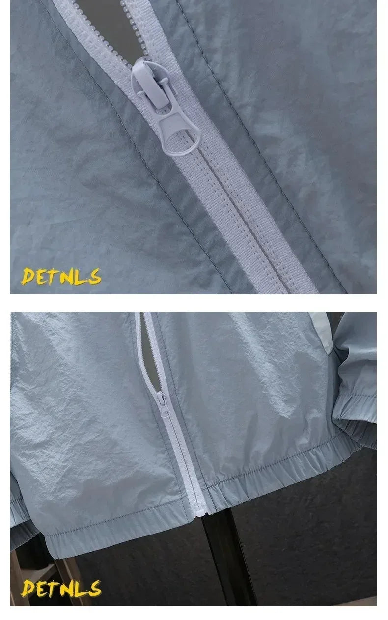 Men's Sun Protection Clothes Jackets Motorcycle Summer Ultra-thin Windproof Ice Silk Windbreaker Male UV Resistant Jacket Coats