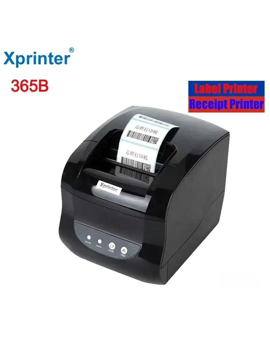 Xprinter 365B Label Printer Thermal Barcode Receipt Printer Sticker Printer 20-80mm Paper in Supermaket For Windows/Linux