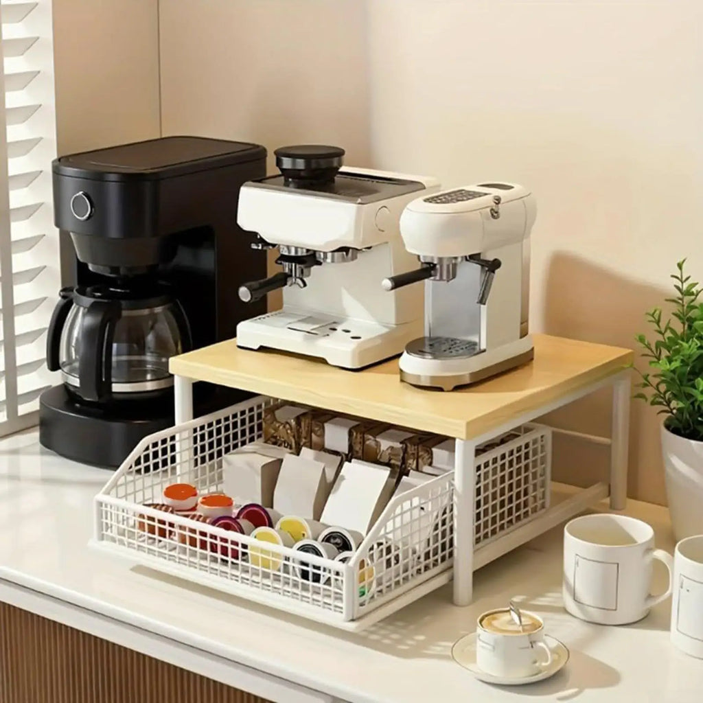Kitchen Shelf 2-Tier Vertical Holder Rack Household Organizer Shelves for Pantry Kitchen Bathroom Garage Shower Bar Apartment
