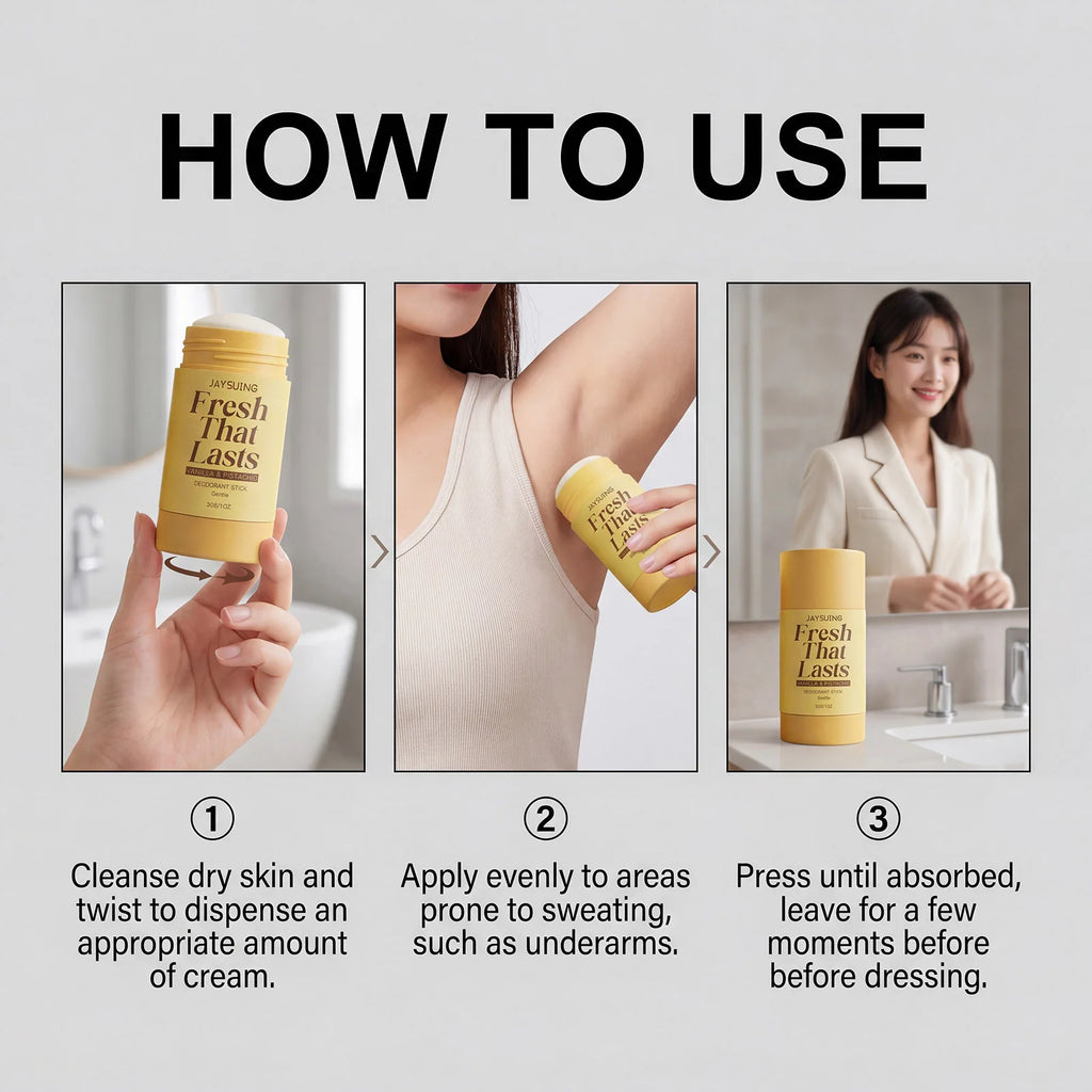 Jaysuing Vanilla Deodorant Antiperspirant Stick 48H Sweat Odor Underarm Body Bad Odor Remove Refresh Portable Dry Antiperspirant