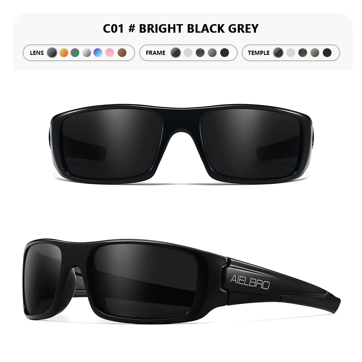 4PCS Sun Glasses – Unisex Square Frames with UV400 Lens, Perfect for Driving, Golf, Fishing All-Weather Outdoor Activities