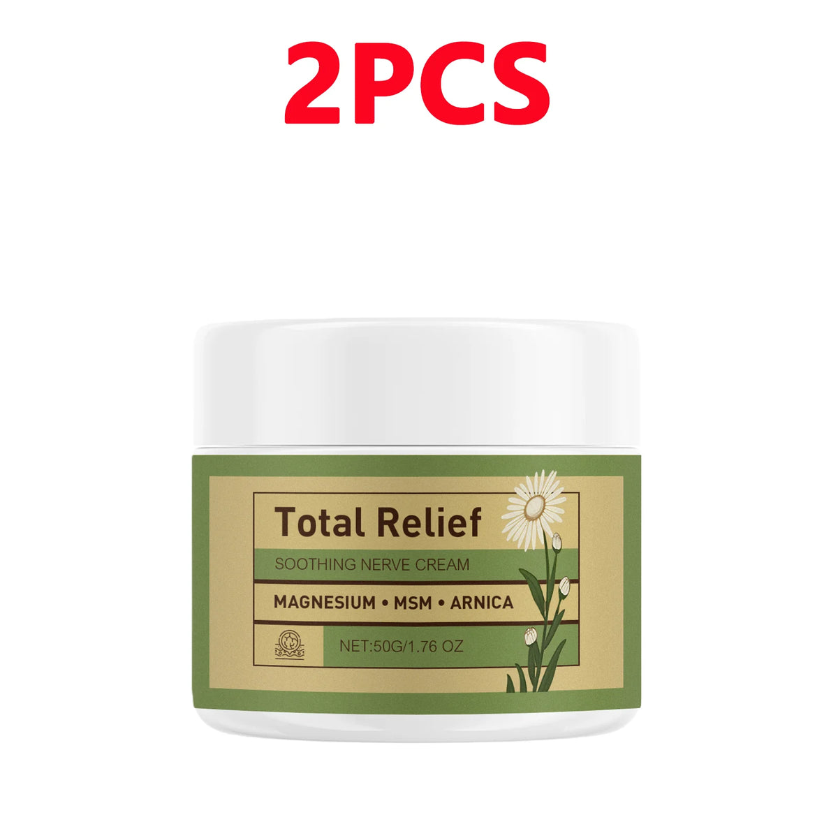 50G Nerve Cream Magnesium MSM&Arnica Formula for Muscle Tension Fatigue Deep Hydrating Body Cream for All Skin Type Non-Greasy