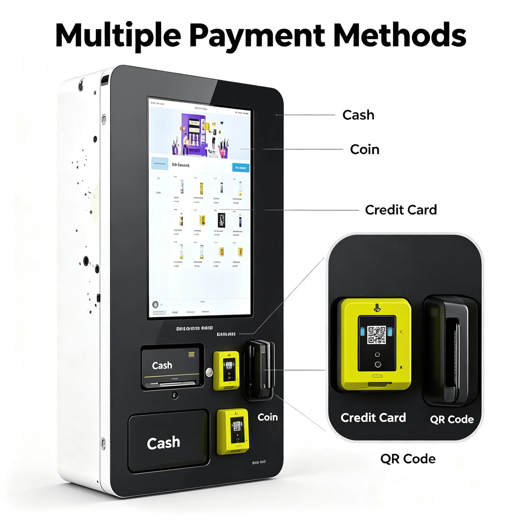 Wall-installed Self-service Kiosk 32 Inch Touchscreen All-in-one Payment Tcg Game Card Vending Machine for Airport Lounge Custom