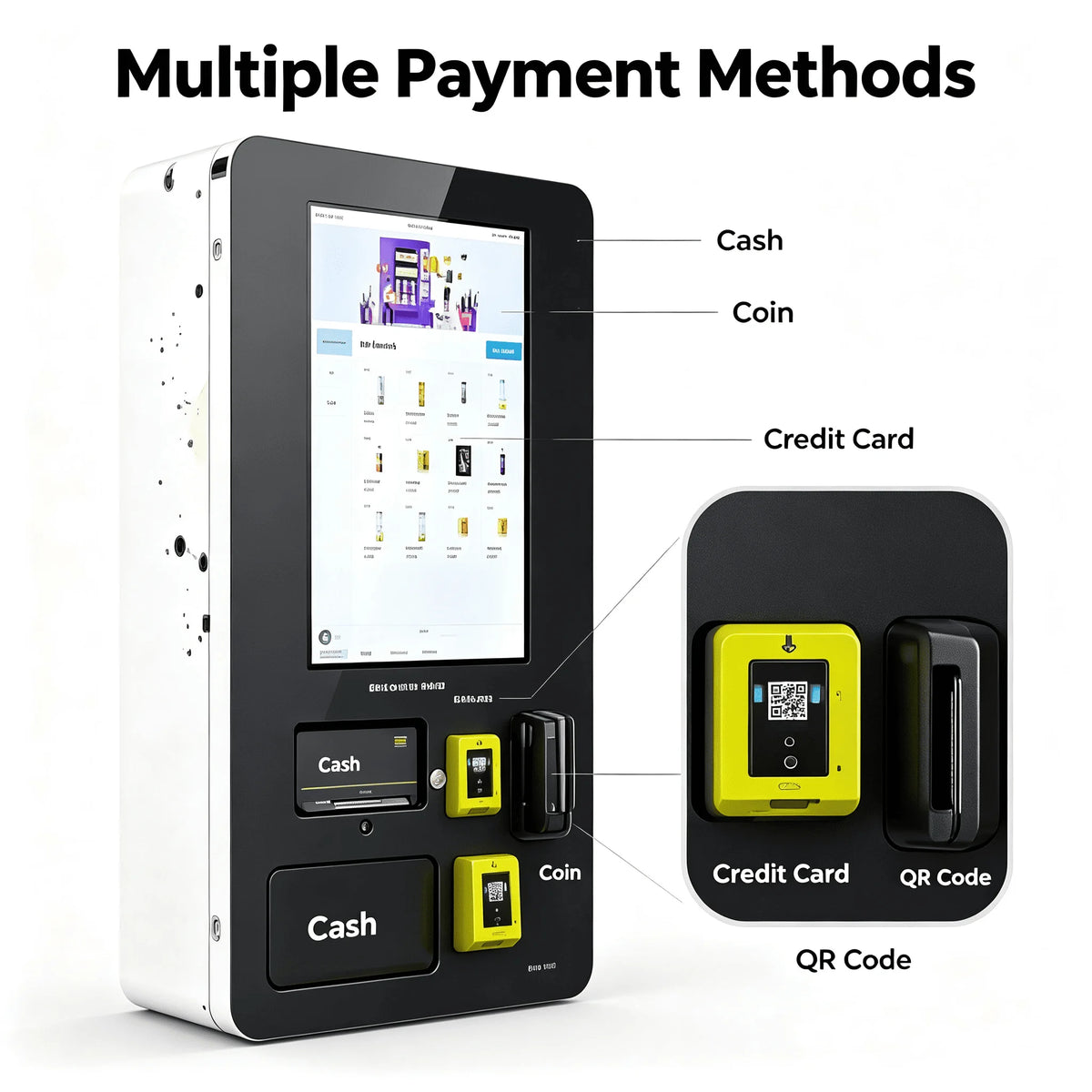 Wall-installed Self-service Kiosk 32 Inch Touchscreen All-in-one Payment Tcg Game Card Vending Machine for Airport Lounge Custom