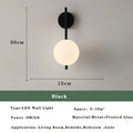 Modern LED Wall Lamps Black Gold Glass Ball Wall Sconces Living Rom Bedroom Hotel Decor Wall Lights Bedside Lights Aisle Lamp G9