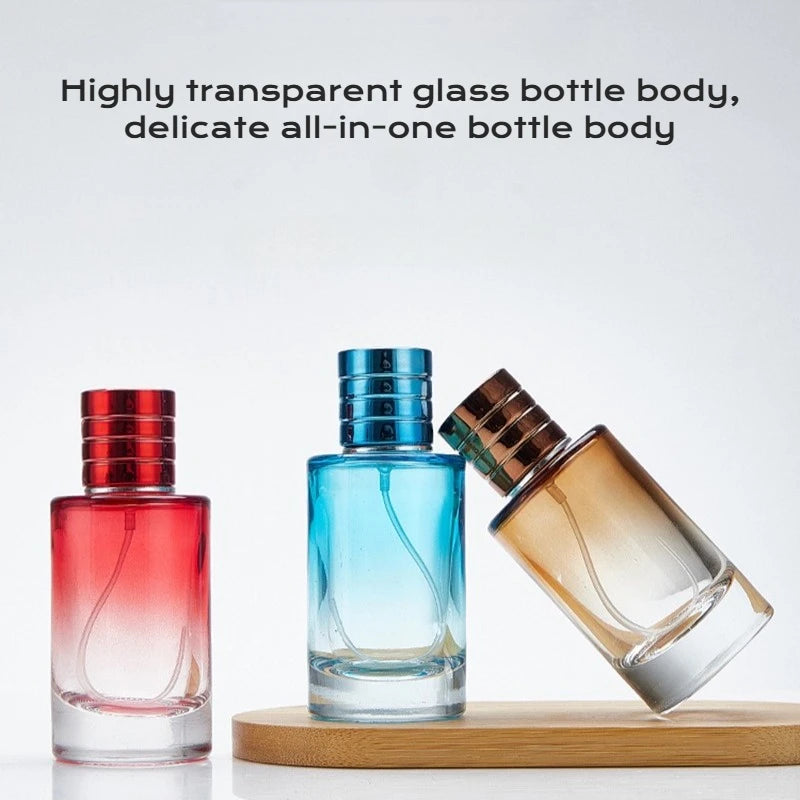 30ml 50ml Gradient Color Glass Refillable Perfume Bottle Portable Cosmetic Atomizer Sprayer Travel Essential Oil Container