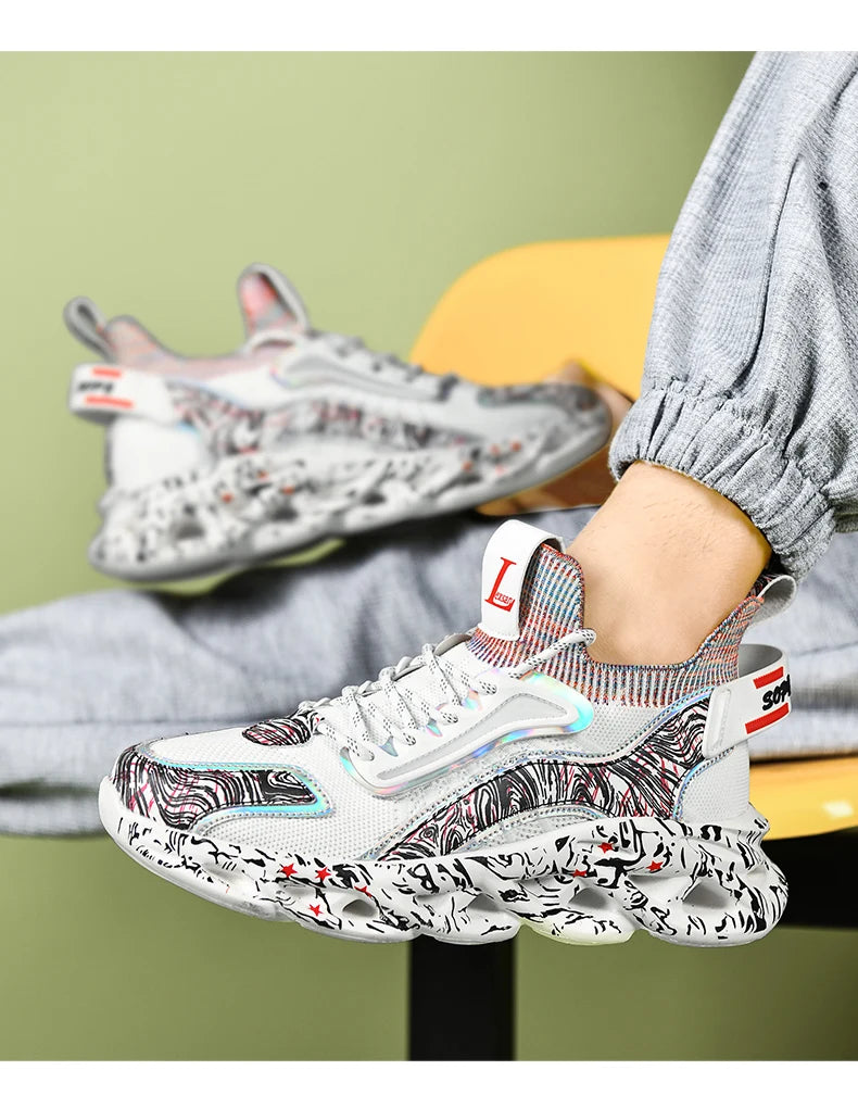 Men's Casual Sneakers Breathable Luxury Trainer Race Shoes Fashion Loafers Running Shoes for Male Comfortable Tenis